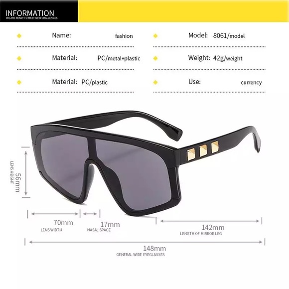 Women Luxury Rivet Oversize Sunglass - Picture 4 of 7